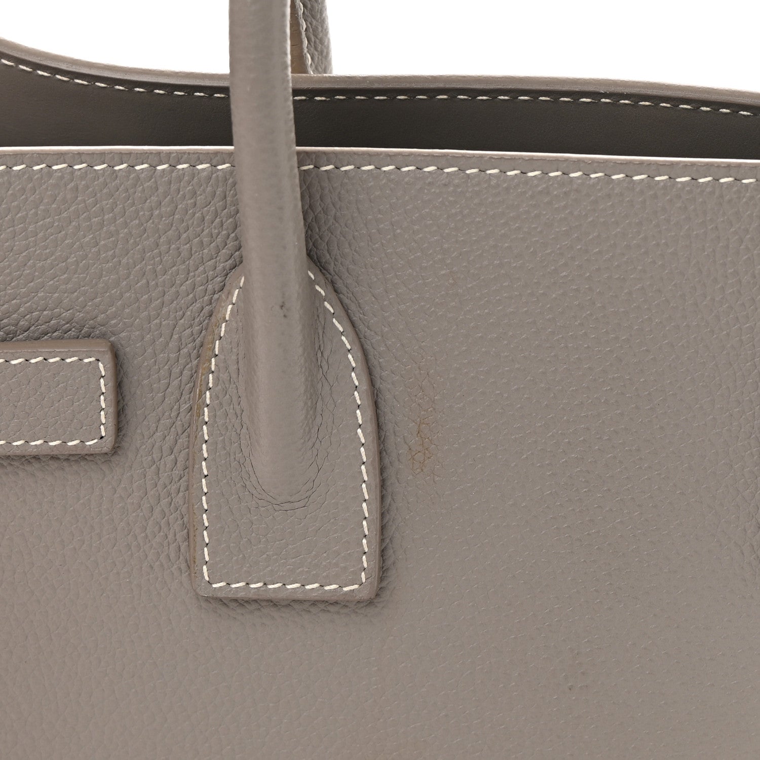 Saint Laurent Grained Calfskin Topstich Baby Sac De Jour Fog 13 of 20