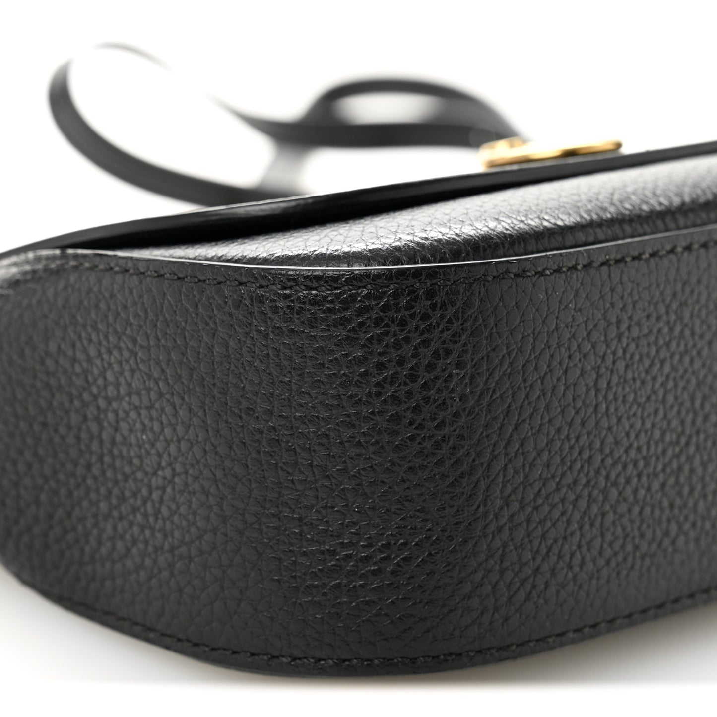 Small Classic Grain Calfskin Mini Amberley Flap Black