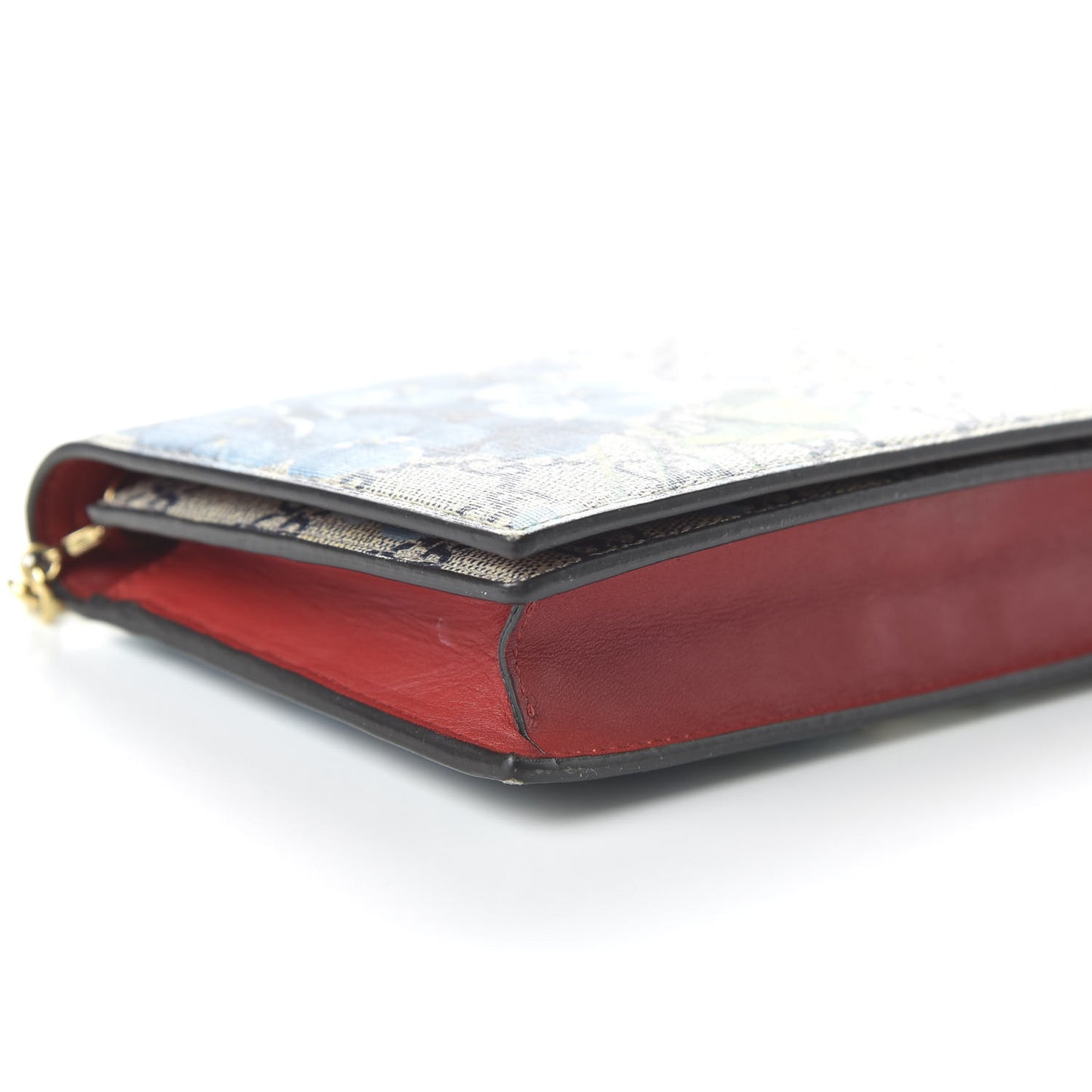 GG Supreme Monogram Blooms Chain Wallet Blue