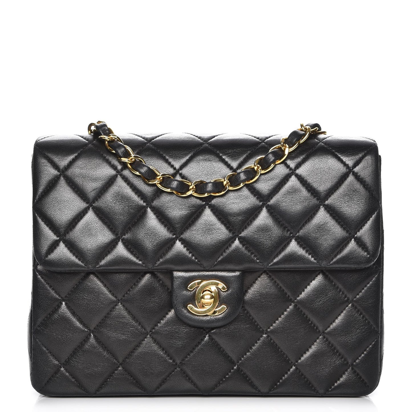 Lambskin Quilted Small Flap Black