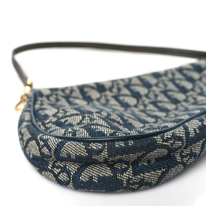 Christian Dior Monogram Mini Saddle Pochette Navy 9 of 12
