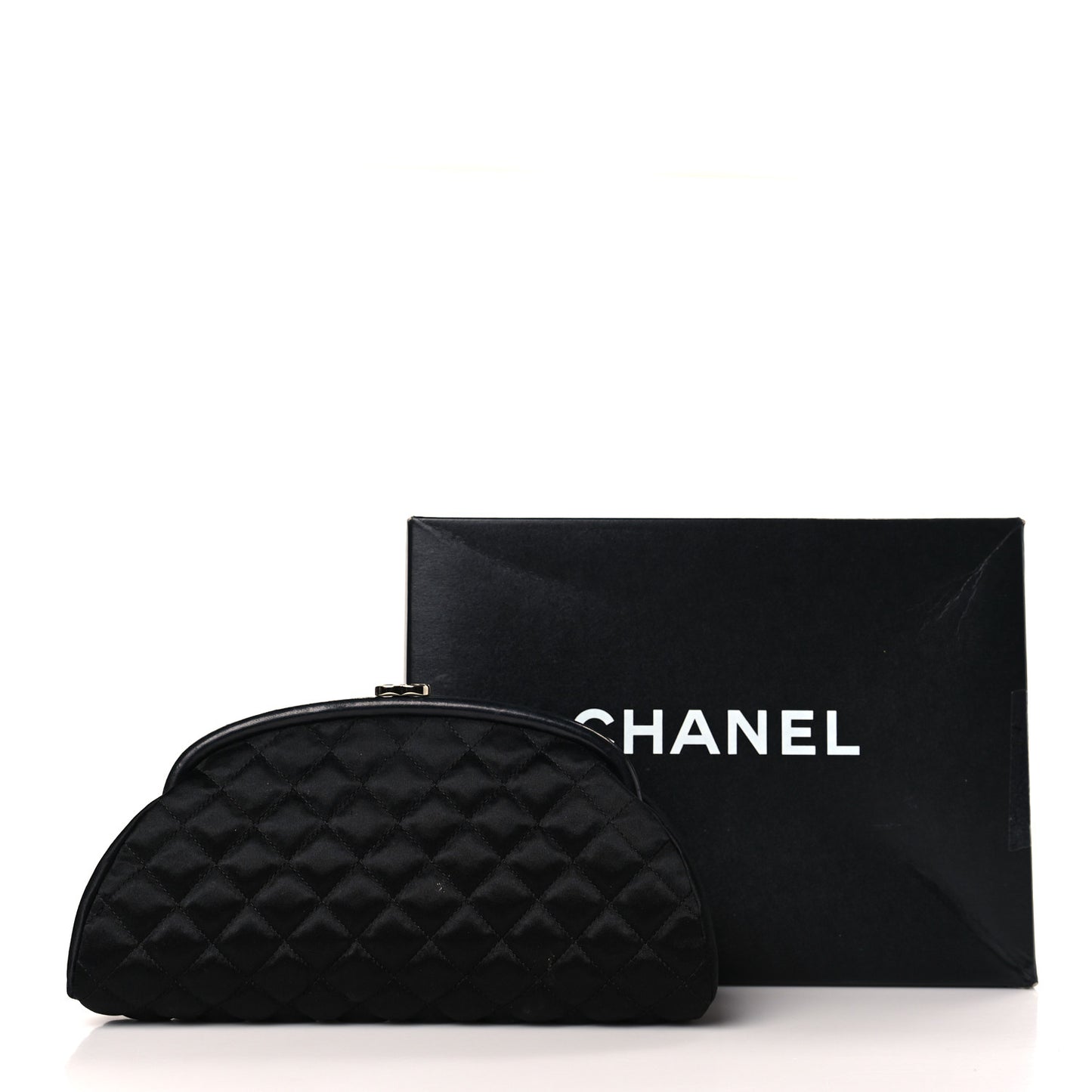 Satin Quilted Timeless Clutch Black
