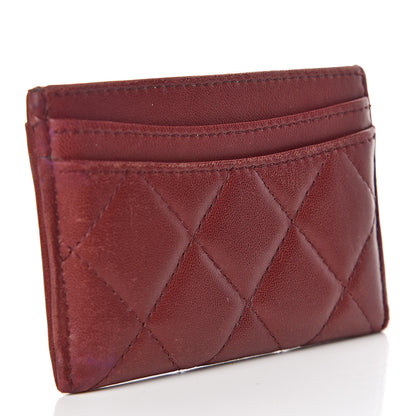 Chanel Lambskin Quilted Card Holder Burgundy 3 of 13