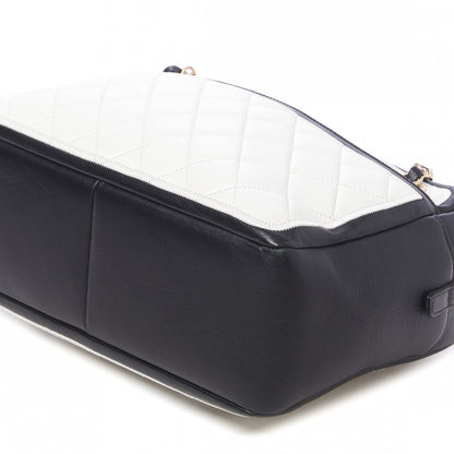 Chanel Lambskin Quilted Graphic Camera Case White Black 4 of 9