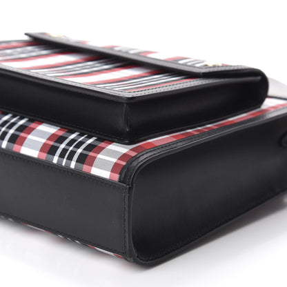 Burberry Calfskin Nylon Tartan Mini Pocket Bag Bright Red 7 of 10