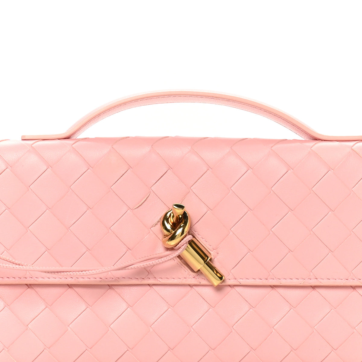 Bottega Veneta Nappa Intrecciato Long Andiamo Top Handle Clutch Rose 7 of 7