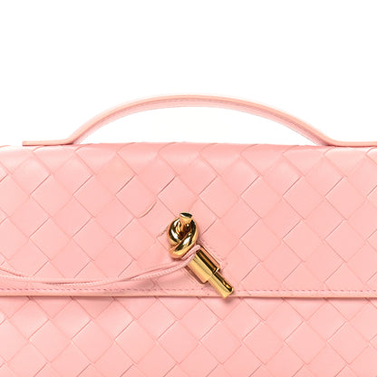 Bottega Veneta Nappa Intrecciato Long Andiamo Top Handle Clutch Rose 7 of 7