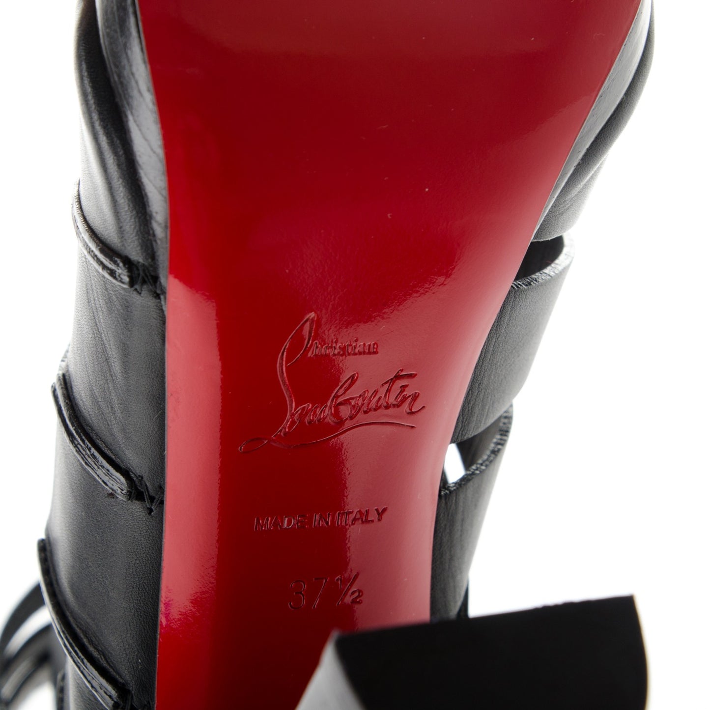 Calfskin Decoupata 120 Sandals 37.5 Black
