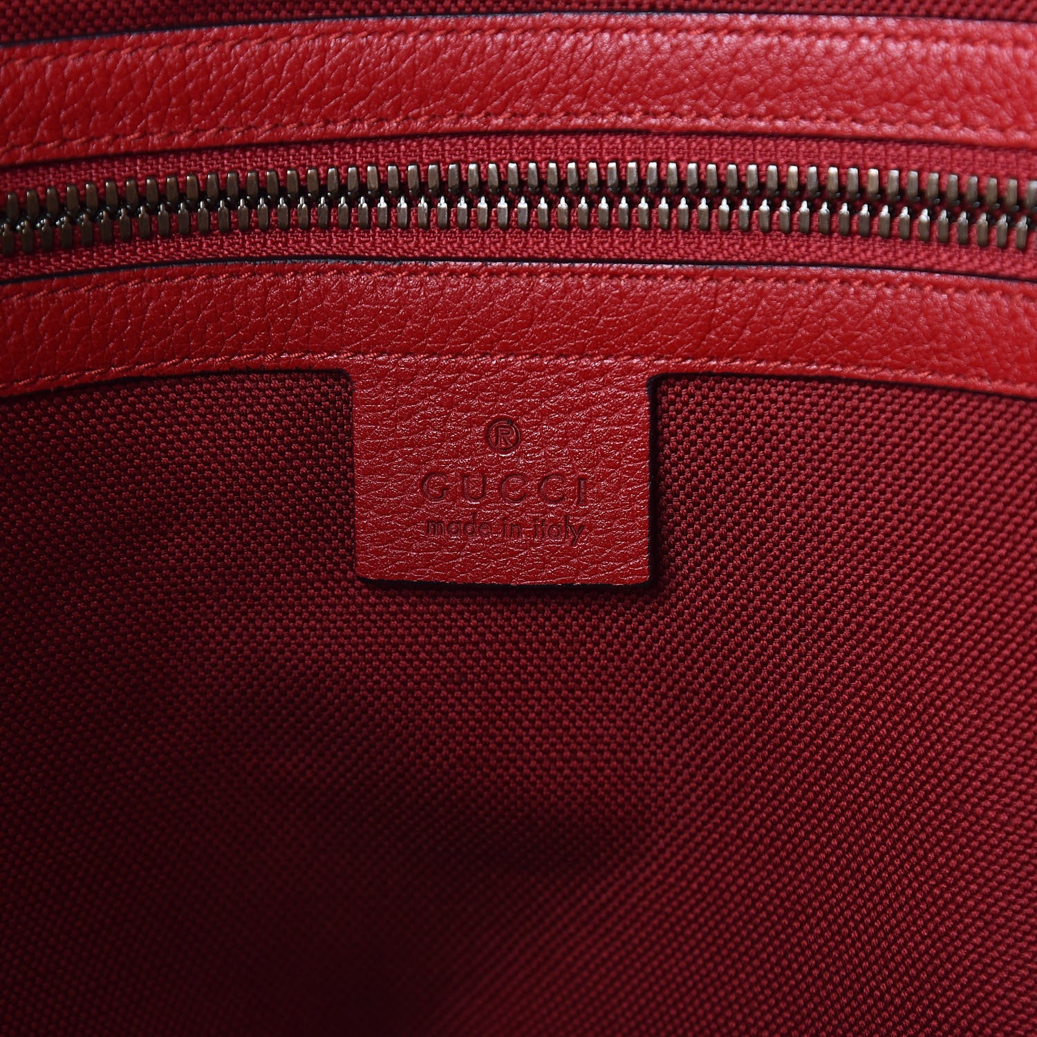Gucci Canvas Calfskin Sylvie Stripe Logo Mens Tote Red White Blue 6 of 8