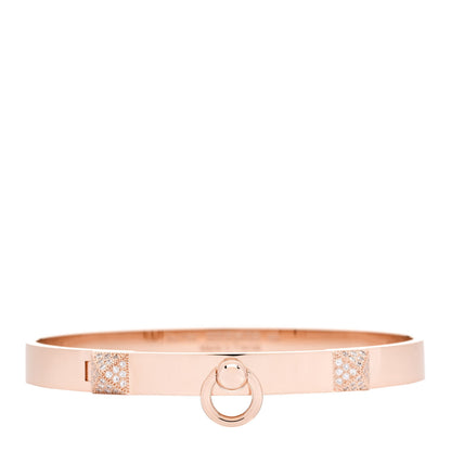 Hermes 18K Rose Gold Diamond PM Collier De Chien Bracelet SH 1 of 4