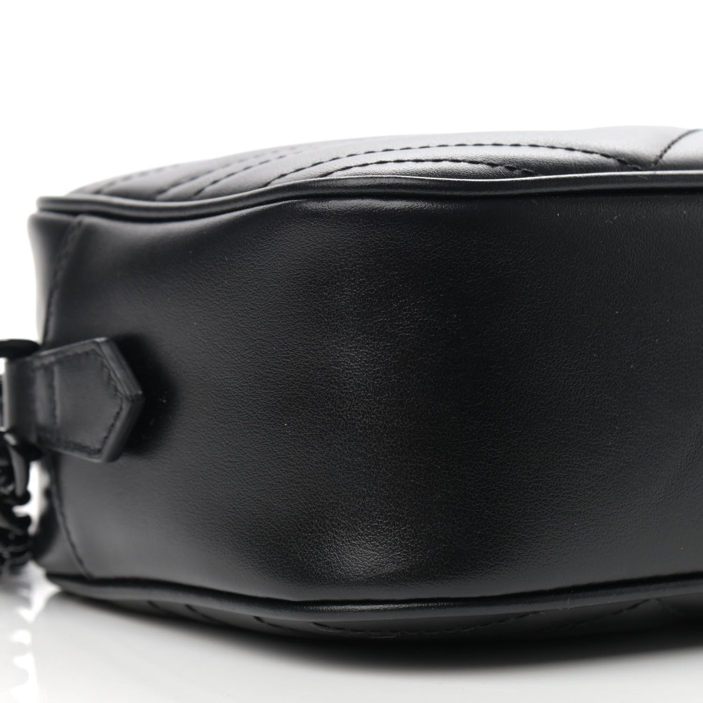 Calfskin Matelasse Monochrome Small GG Marmont Chain Shoulder Bag Black