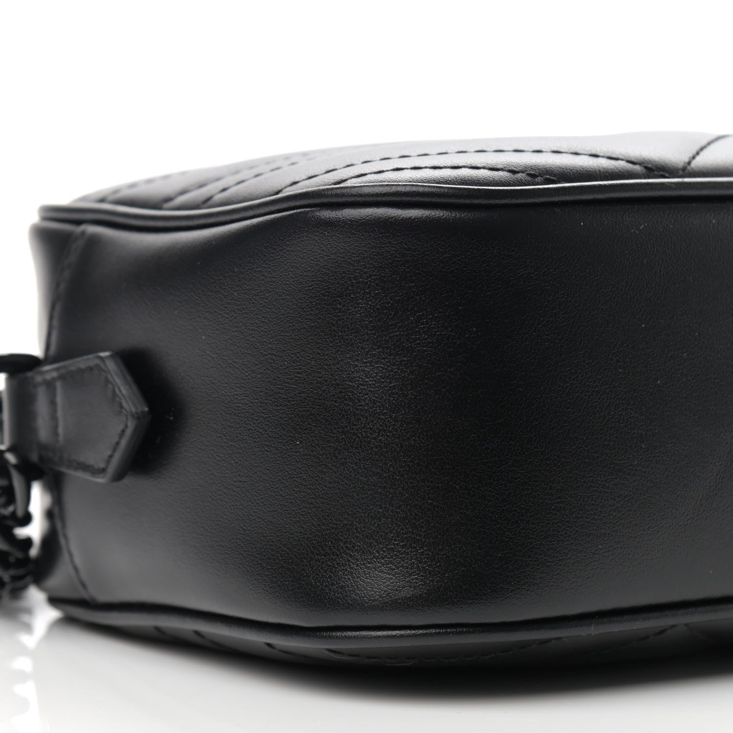 Gucci Calfskin Matelasse Monochrome Small GG Marmont Chain Shoulder Bag Black 8 of 12