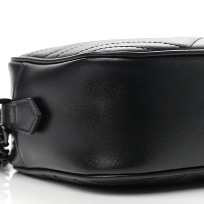 Gucci Calfskin Matelasse Monochrome Small GG Marmont Chain Shoulder Bag Black 8 of 12
