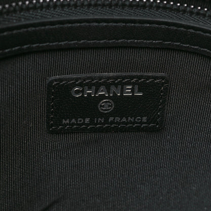 Chanel Tweed Patchwork Aged Calfskin Quilted Medium Cosmetic Case Black 6 of 9