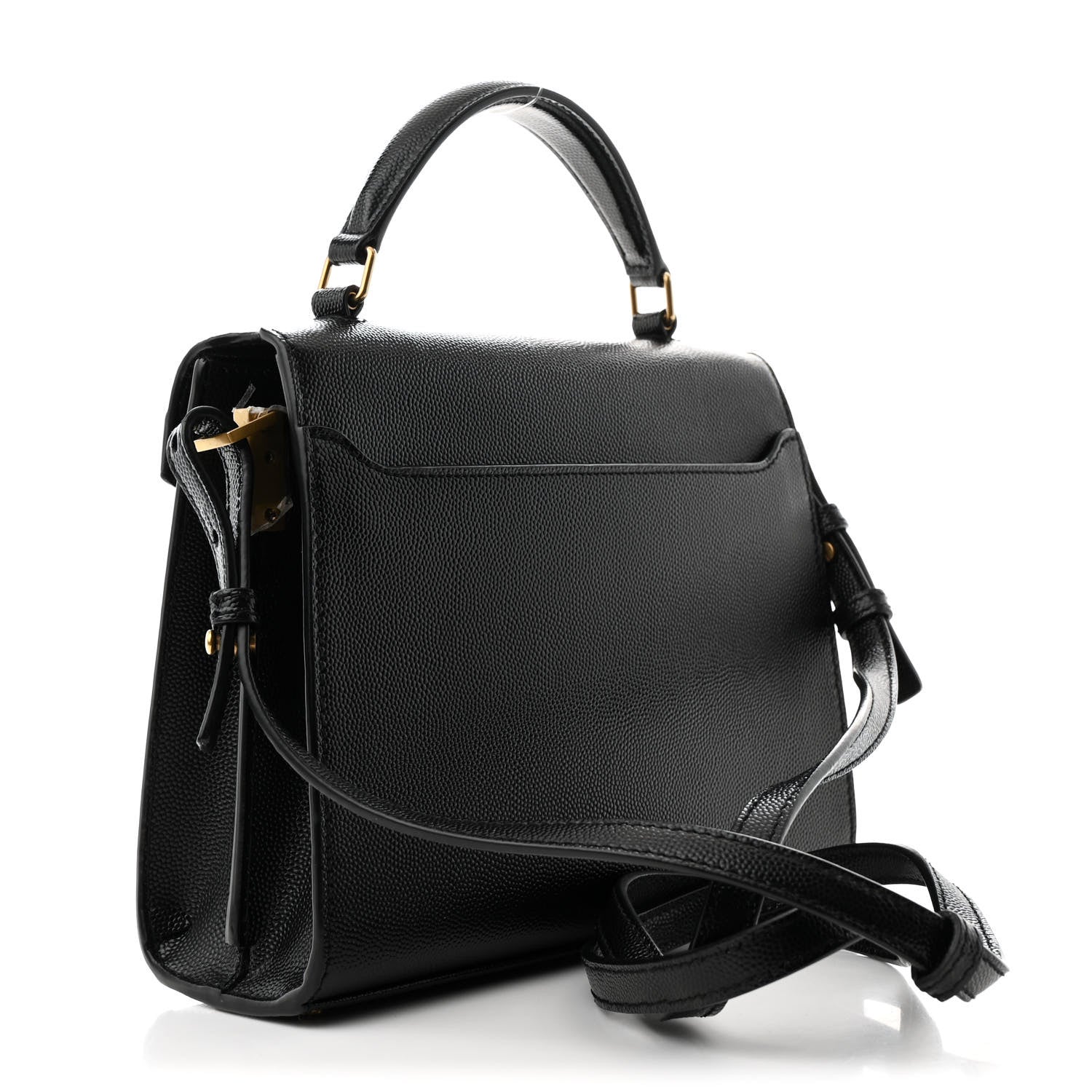 Saint Laurent Grain de Poudre Mini Classic Monogram Cassandra Top Handle Black 3 of 11