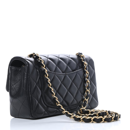 Chanel Lambskin Quilted Mini Rectangular Flap Black 3 of 15