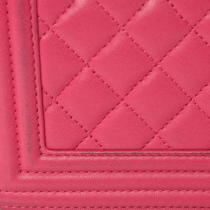 Chanel Lambskin Quilted Small Boy Flap Dark Pink 16 of 17