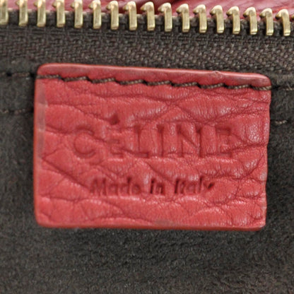 Celine Pebbled Leather Mini Luggage Bag Red 6 of 7