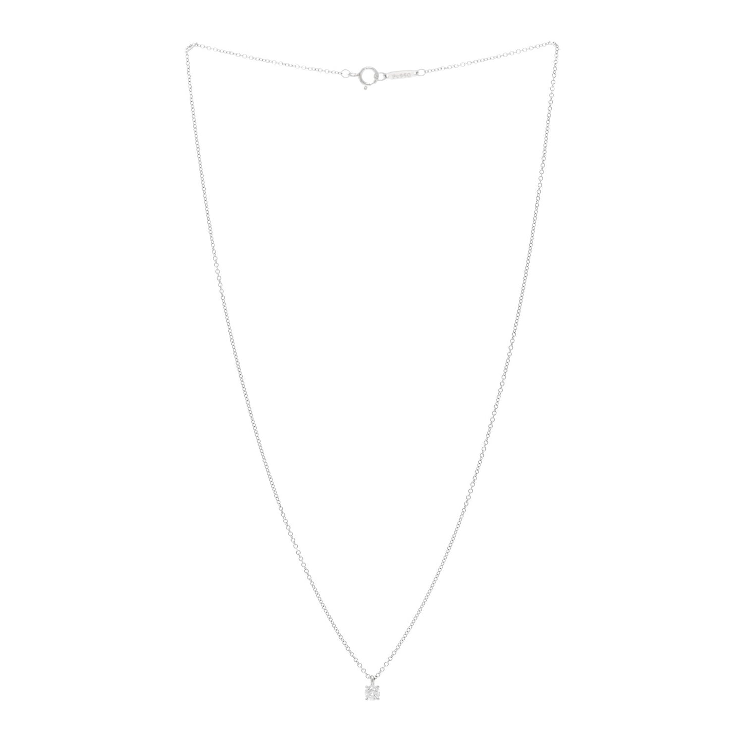 Platinum Diamond .16ct Solitaire Pendant Necklace