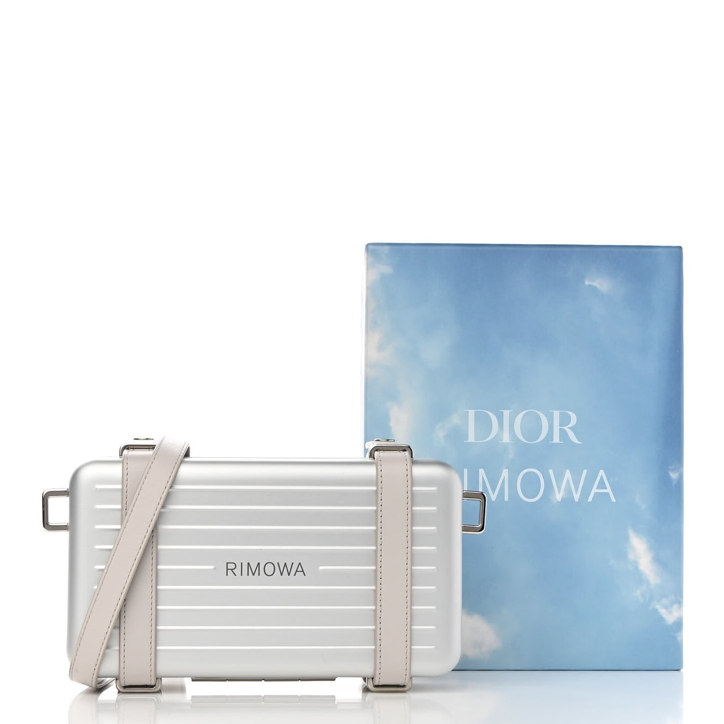 X RIMOWA Aluminum Personal Clutch On Strap Silver