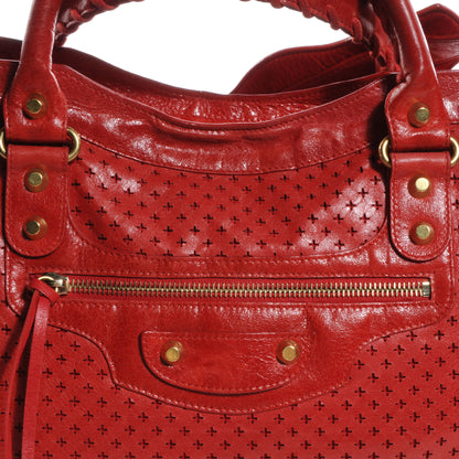 Balenciaga Agneau Cross Perforated City Ruby Red 23 of 38