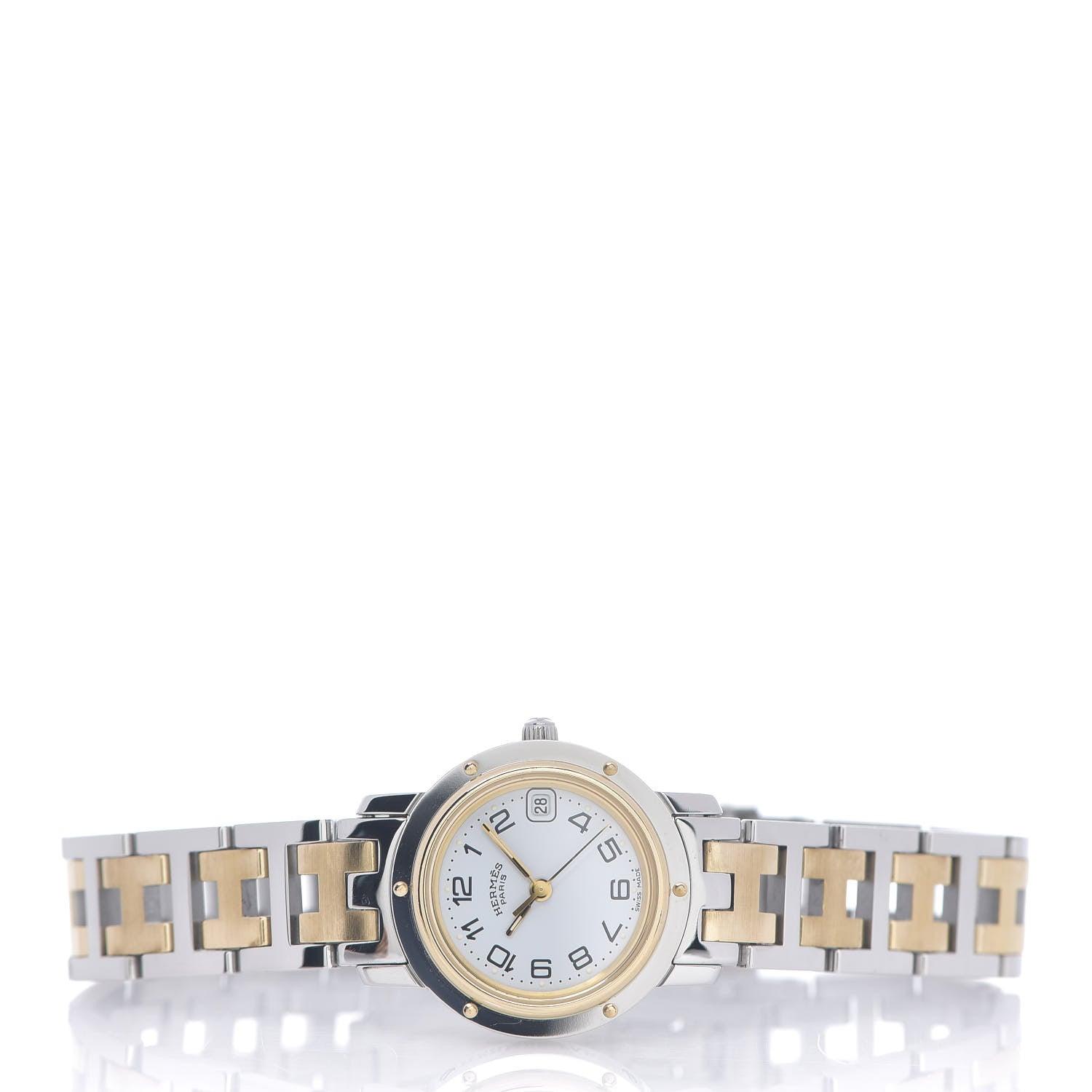 Hermes Stainless Steel 24mm Clipper Quartz Watch Gold 2 of 5