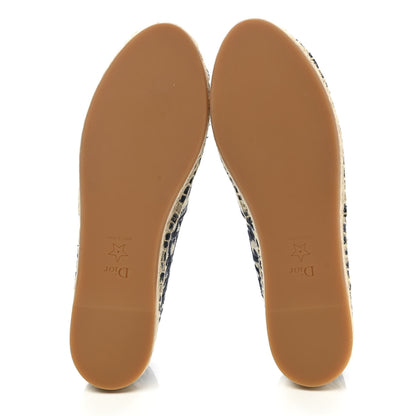 Christian Dior Oblique Embroidered Granville 15mm Espadrilles 38.5 Deep Blue 5 of 9