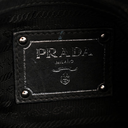 Prada Soft Calf Pleated Hobo Black 6 of 15