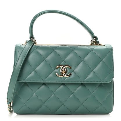 Chanel Lambskin Quilted Small Trendy CC Flap Dual Handle Bag Light Green 1 of 11