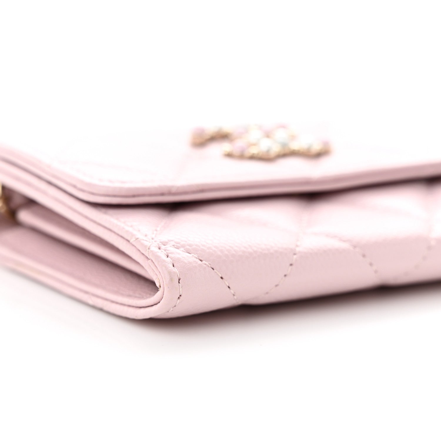 Chanel Caviar Quilted Coco Candy Card Holder On Chain Light Pink 10 of 12