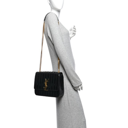 Saint Laurent Patent Matelasse Monogram Large Vicky Chain Bag Black 2 of 12