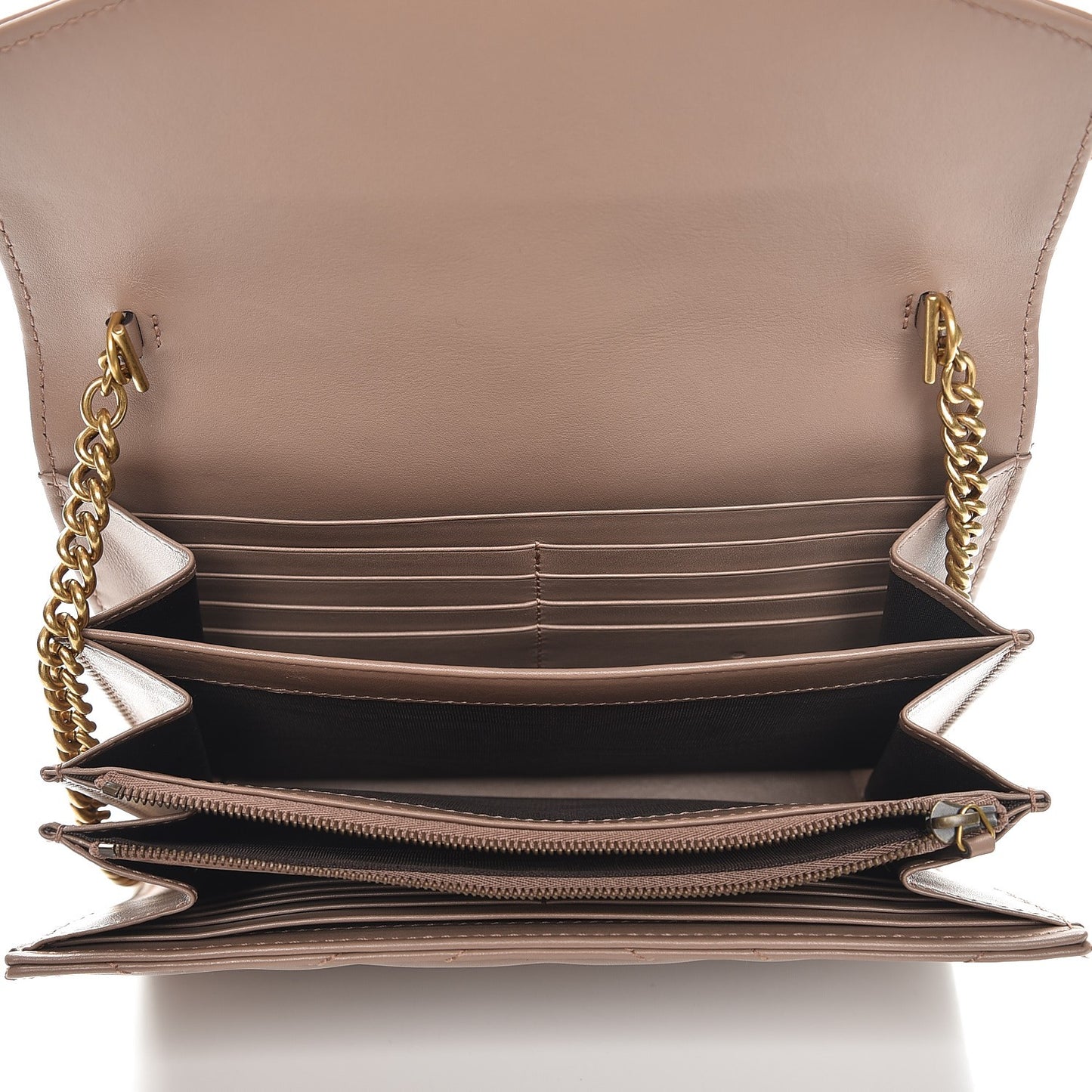 Calfskin Matelasse GG Marmont Chain Wallet Porcelain Rose