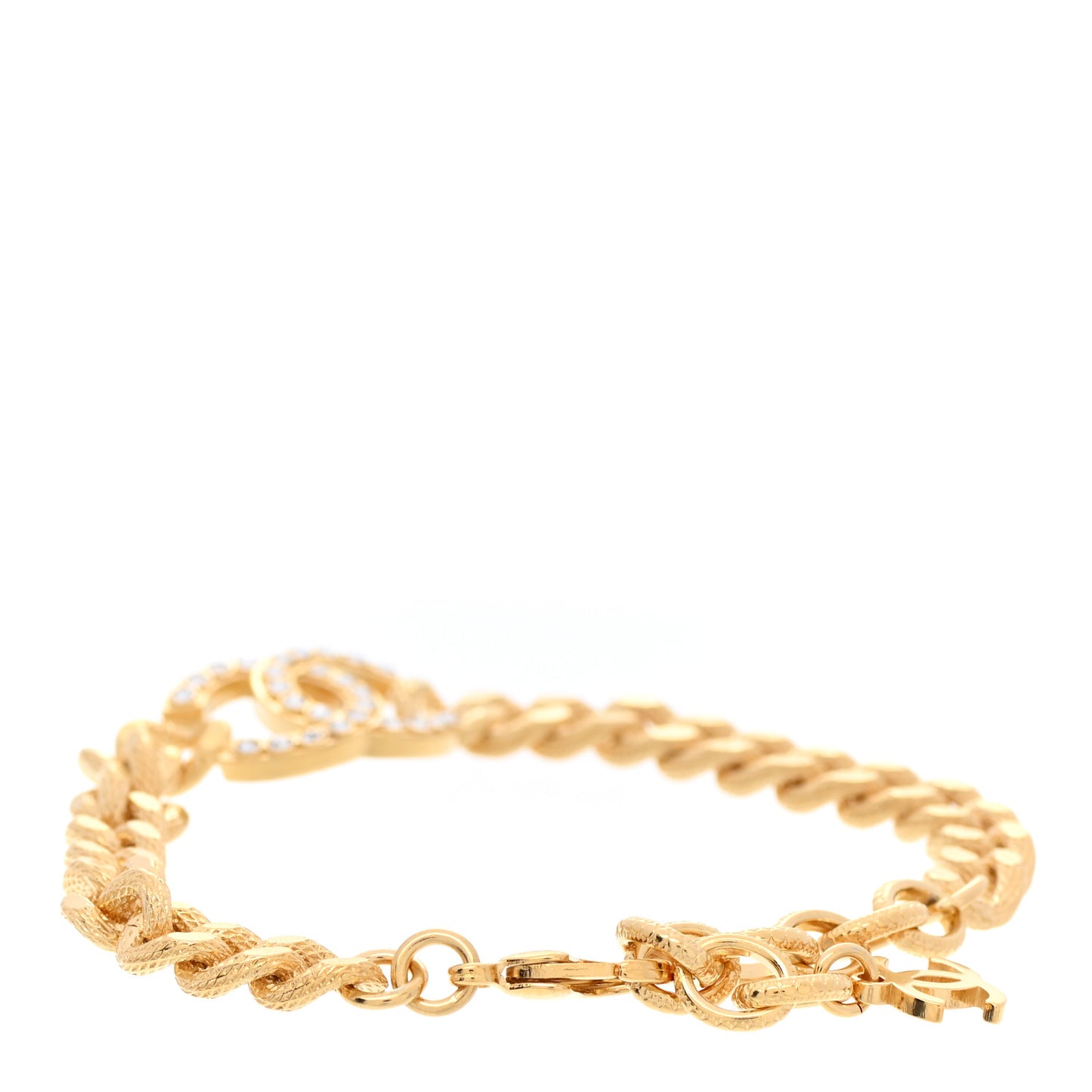 Crystal CC Chain Link Bracelet Gold