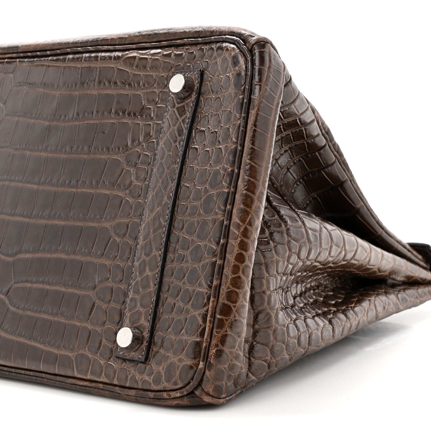 Hermes Matte Porosus Crocodile Birkin 35 Chocolate 9 of 14