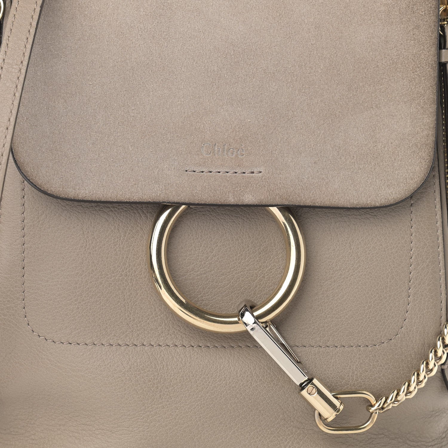 Chloe Suede Calfskin Small Faye Backpack Motty Grey 8 of 11