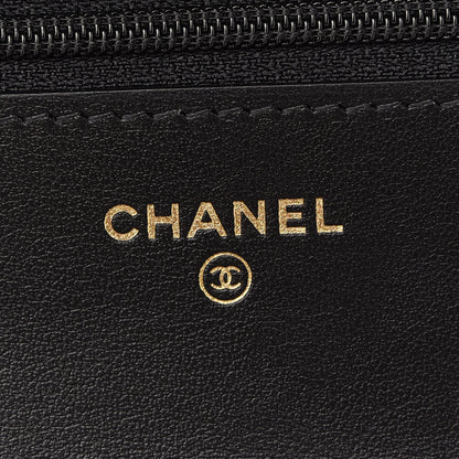 Chanel Lambskin Quilted Chanel 19 Wallet On Chain WOC Black 6 of 10