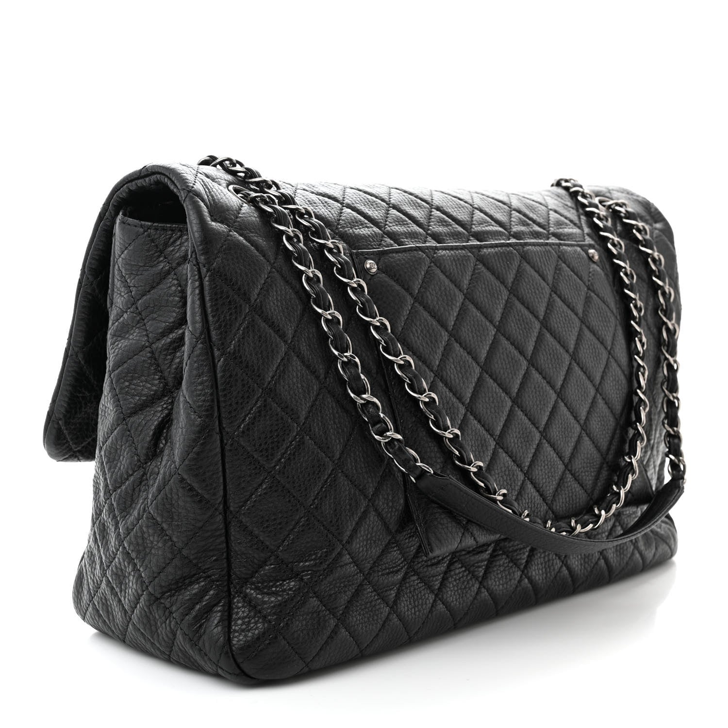 Chanel Calfskin Quilted XXL Travel Flap Bag Black 3 of 11