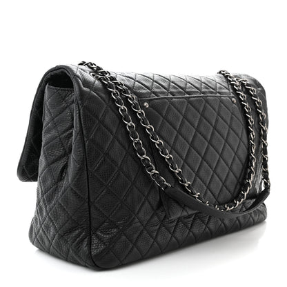 Chanel Calfskin Quilted XXL Travel Flap Bag Black 3 of 11