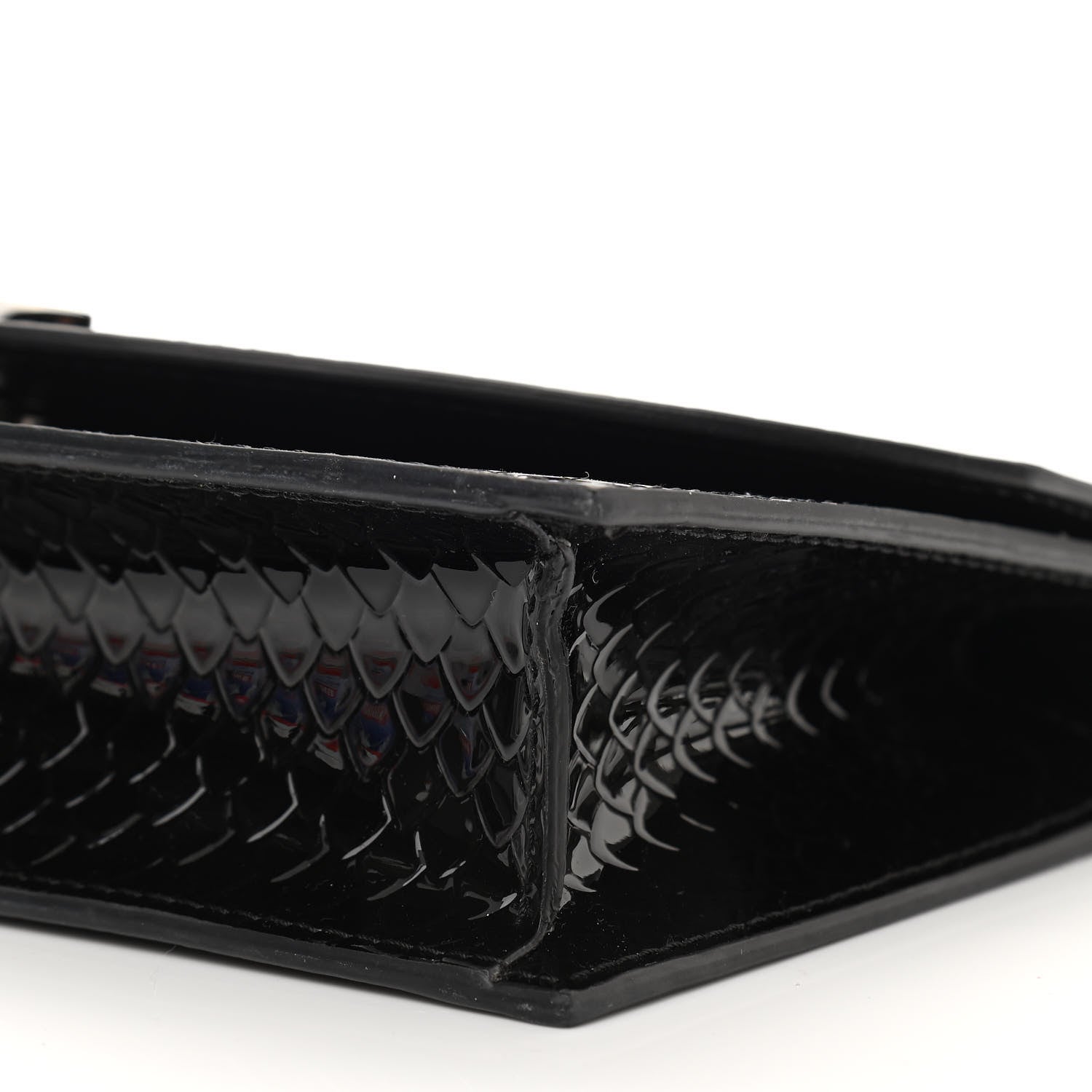 Christian Louboutin Patent Embossed Python Loubi54 Crossbody Clutch Black 9 of 10