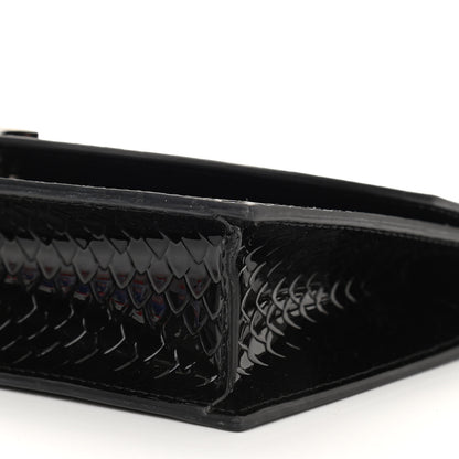 Christian Louboutin Patent Embossed Python Loubi54 Crossbody Clutch Black 9 of 10