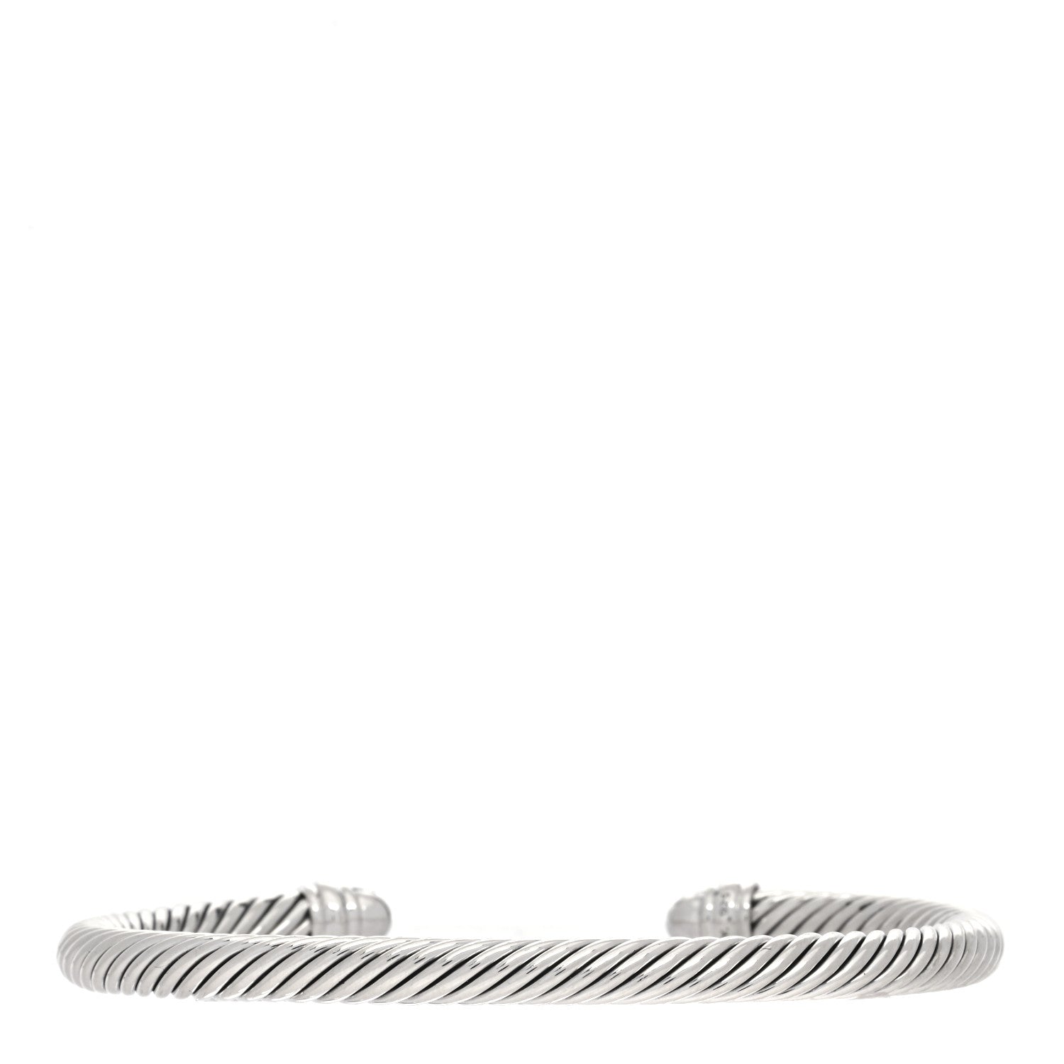 David Yurman Sterling Silver Pave Diamond 5mm Cable Classics Bracelet 2 of 3
