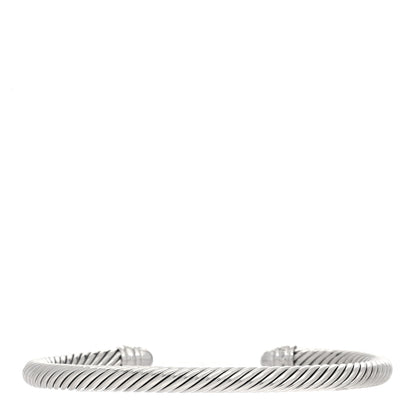 David Yurman Sterling Silver Pave Diamond 5mm Cable Classics Bracelet 2 of 3