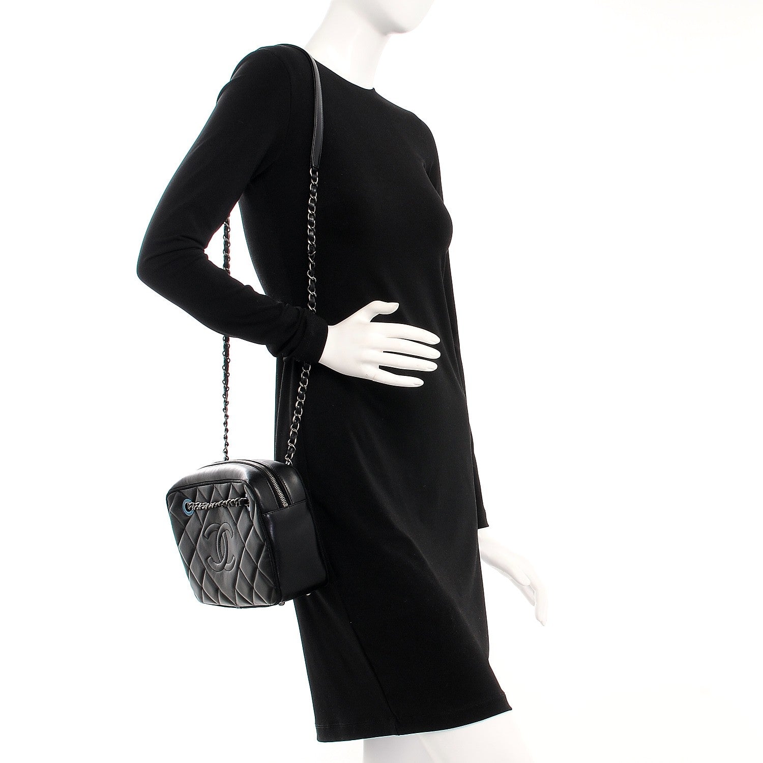 Chanel Calfskin Quilted Small Ballerine Camera Case Black 2 of 8