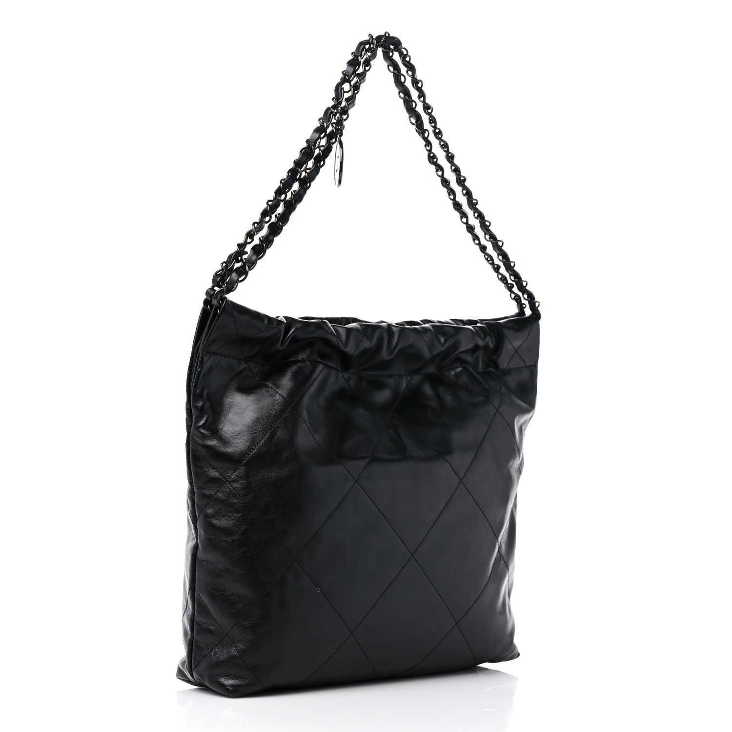 Chanel Shiny Calfskin Quilted Small Chanel 22 So Black 4 of 11