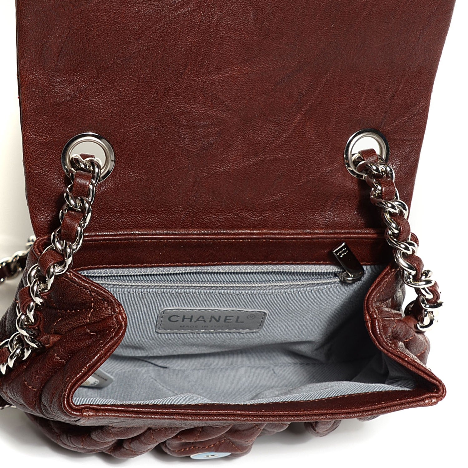 Chanel Washed Lambskin Mini Chain Around Messenger Brown 6 of 8