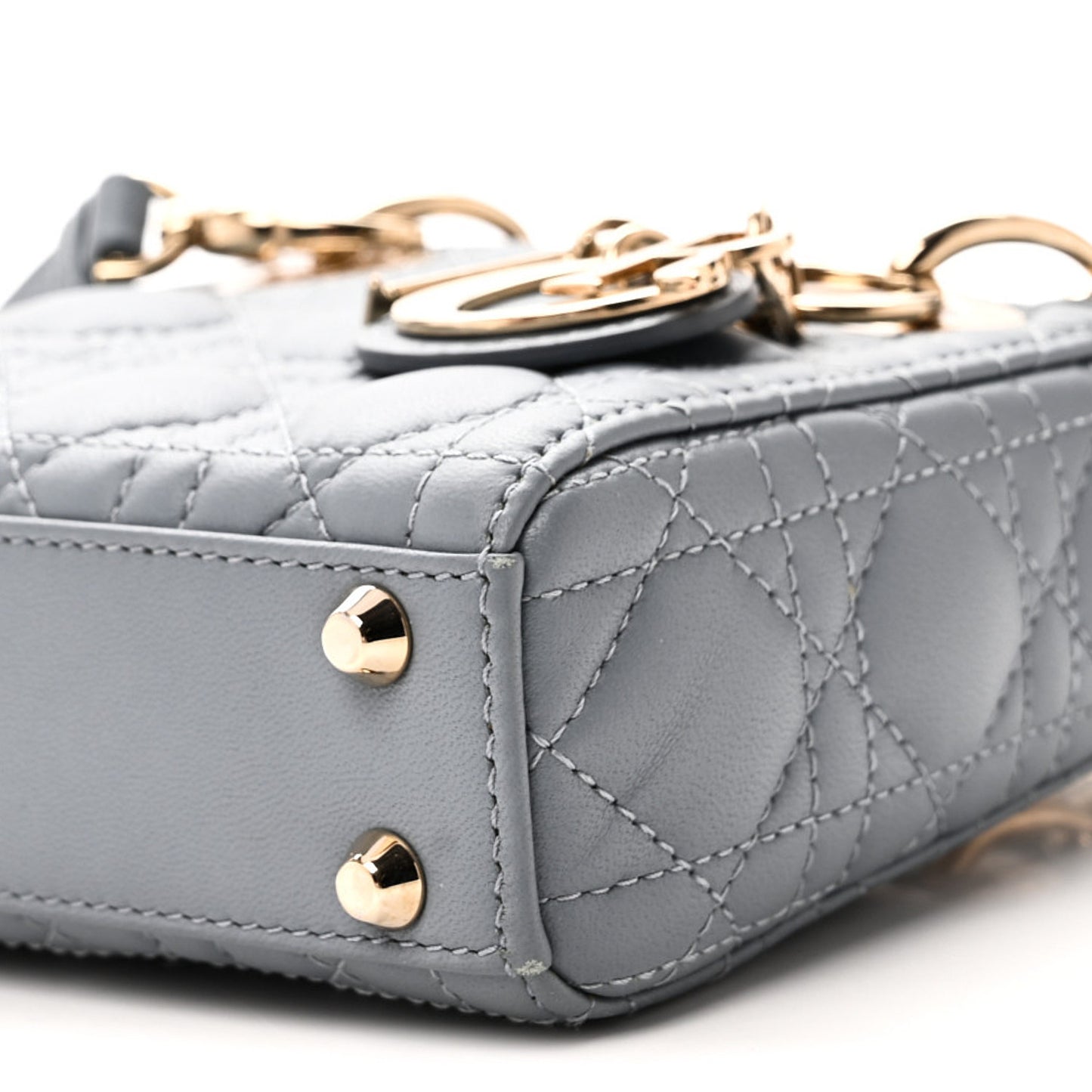 Lambskin Cannage Micro Lady Dior Cloud Blue