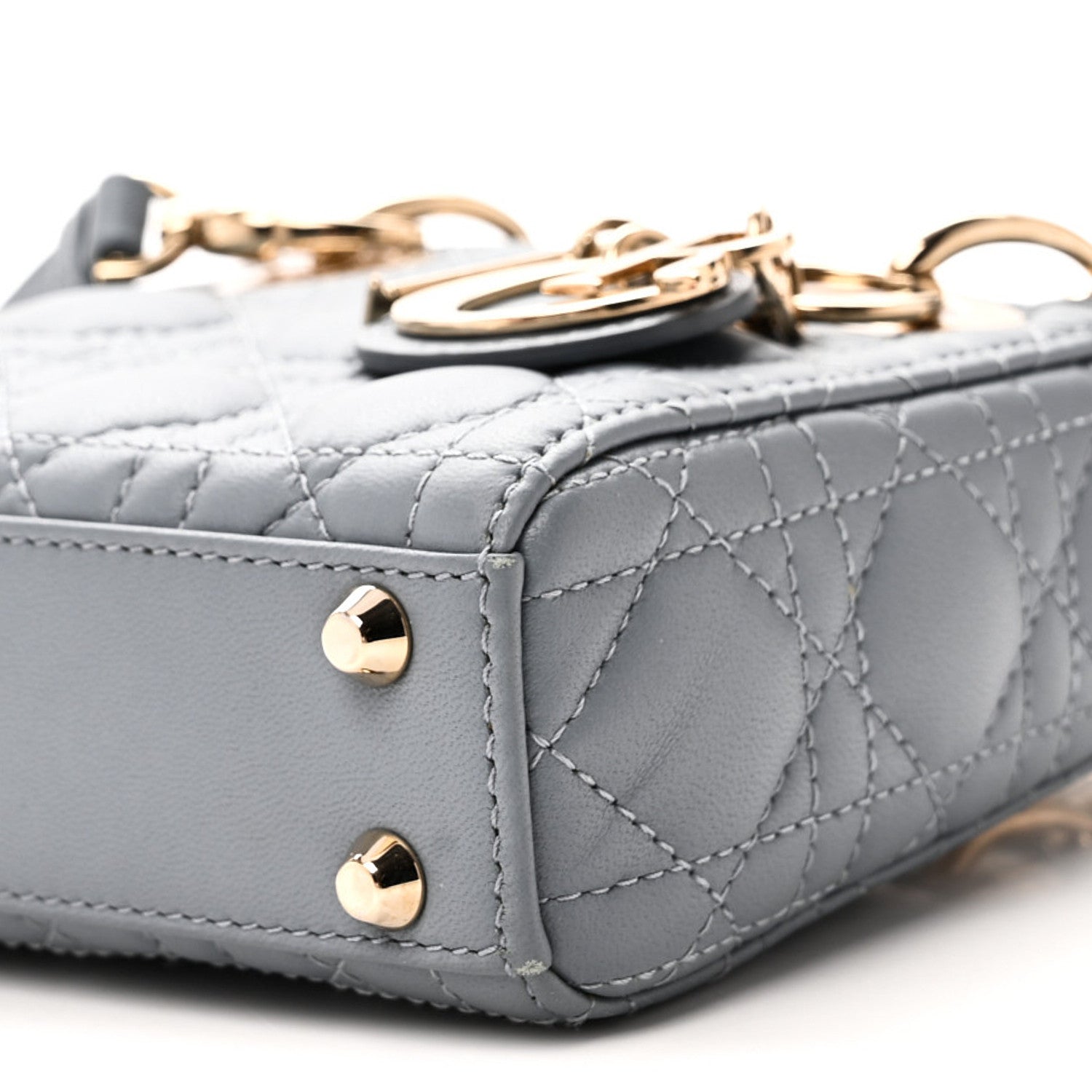 Christian Dior Lambskin Cannage Micro Lady Dior Cloud Blue 9 of 10