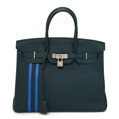 Hermes Togo Swift Officier Birkin 35 Vert Cypress Bleu Zellige 1 of 15