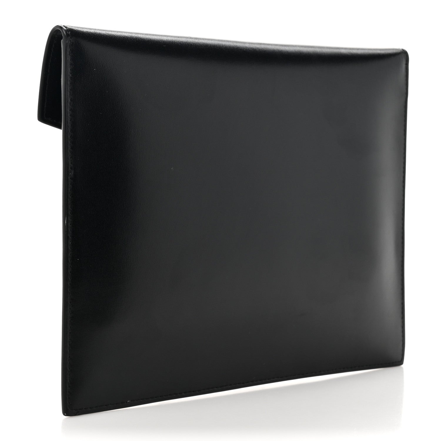 Saint Laurent Smooth Shiny Calfskin Monogram Uptown Pouch Black 3 of 9