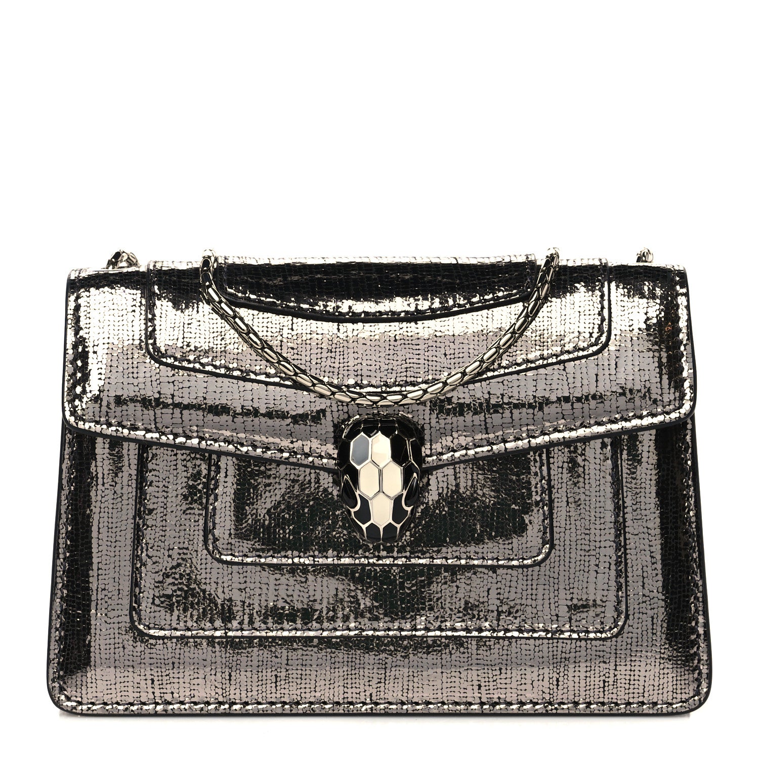 Bulgari Serpenti Forever Metallic Nightbird Calfskin Mini Crossbody Anthracite 1 of 5